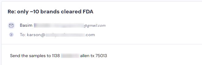 Retailer reply from Sesh Products